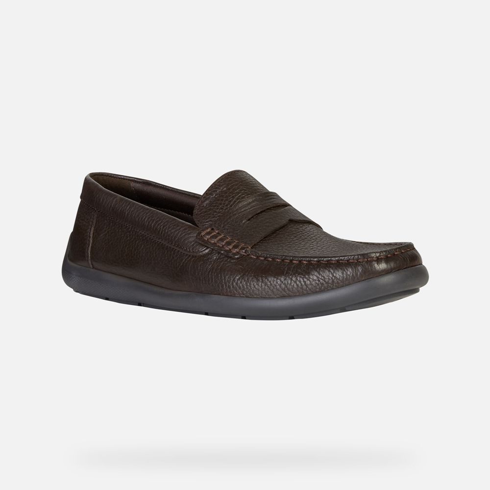 Mocassins Geox Homem Marrom Escuro - Devan - EZOVT0639